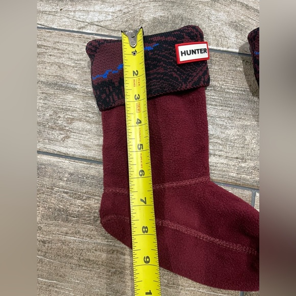 Hunter Kids Girls Original Wave Intarsia Boot Socks Dulse/Azure Size M - Picture 4 of 6